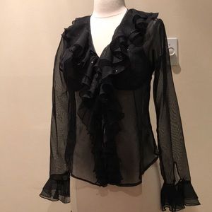 Sheer ruffled blouse